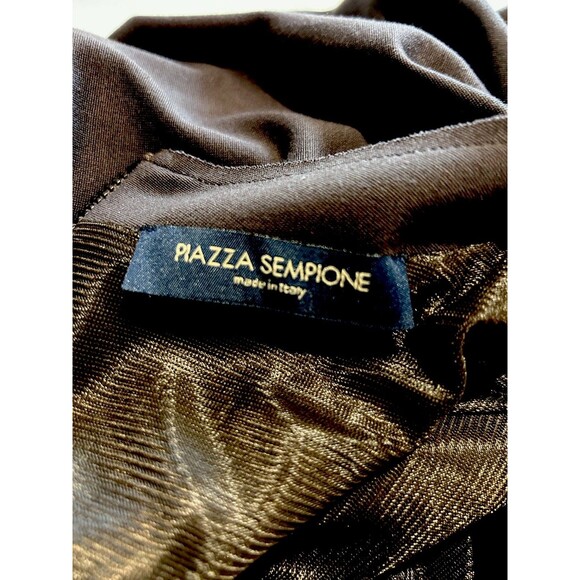 Piazza Sempione Italian Luxury Womens Sheath Dress Brown Stretch Career Timeless - Picture 2 of 11